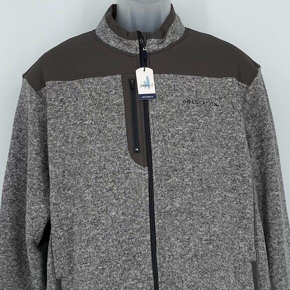 Johnnie-O On Location Arlo Full Zip Knit Jacket in Grey Size XL - Picture 1 of 9